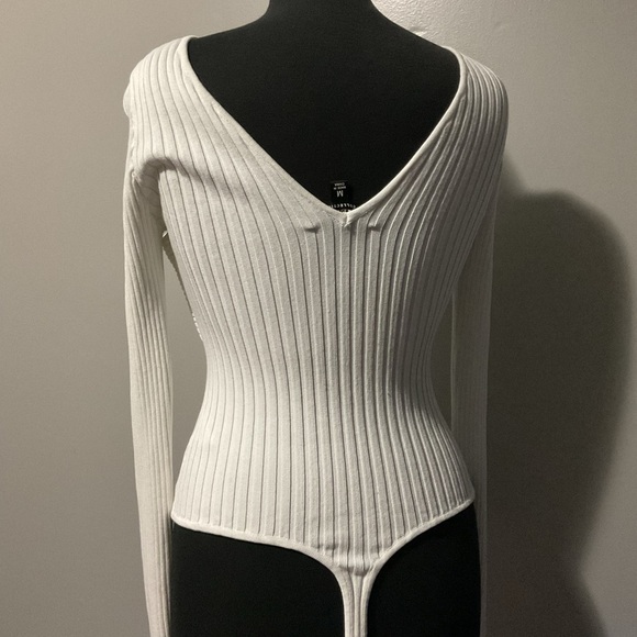 Hera collection White Ribbed Women's Top - Picture 2 of 7